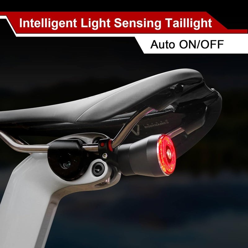 EBUYFIRE Smart Bike Tail Light USB Rechargeable Bicycle Turn Signals with Remote Control Rear Bike Light Waterproof Safety Warning Back Lights Bike Alarm for Night Riding Mountain (Brake Set) - Image 5